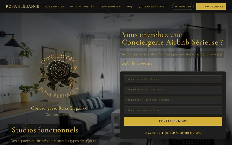 Aperçu du site Conciergerie Rosa Elegance
