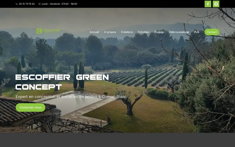 Aperçu du site Escoffier Green Concept