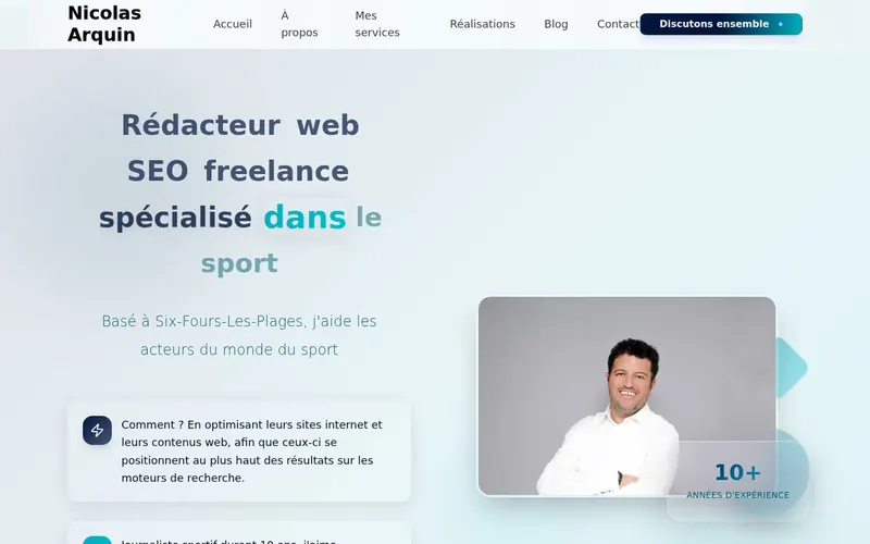Aperçu du site Nicolas Arquin